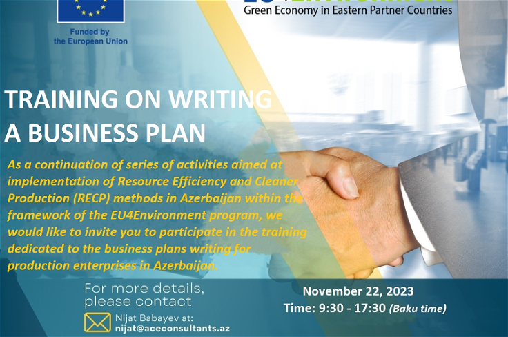 EU4Environment training on writing business plans for Resource Efficient and Cleaner Production (RECP) manufacturing enterprises – the case of Azerbaijan