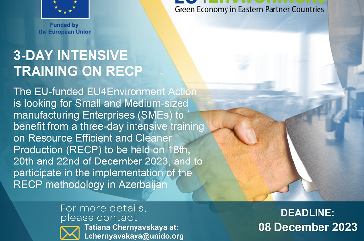 EU4Environment call: expression of interest for enterprises to join a 3-day intensive training on Resource Efficient and Cleaner Production in Azerbaijan